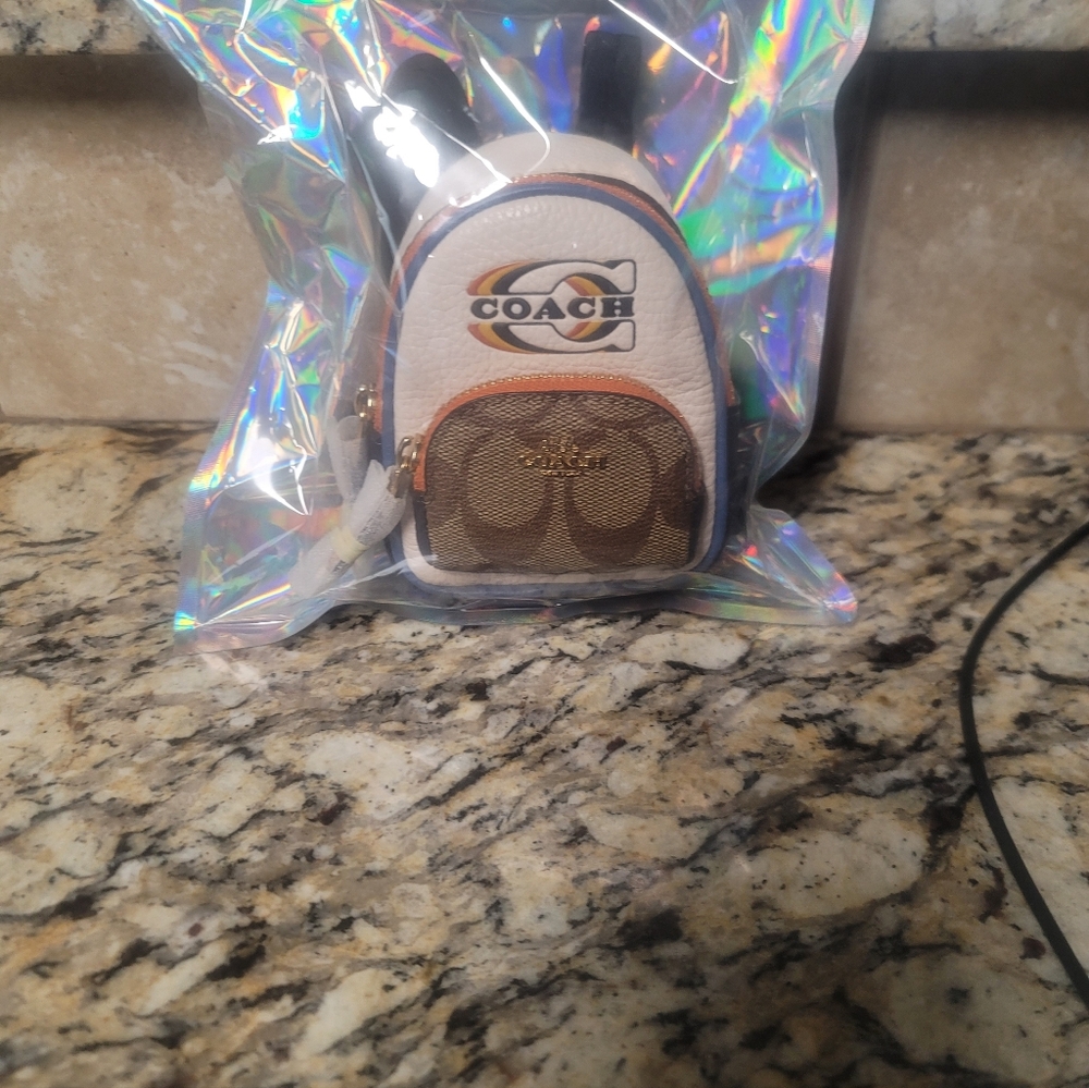 Coach Multicolor Mini Backpack Keychain - Picture 3 of 4